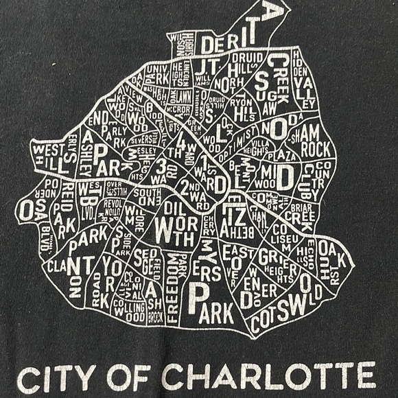 Charlotte, NC map L/S shirt - Picture 2 of 4